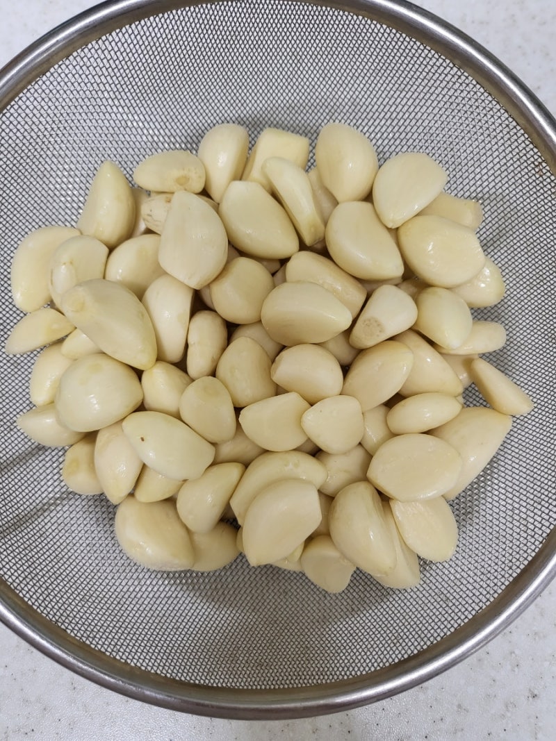 깐 마늘장아찌 매운맛 없애고 담그기