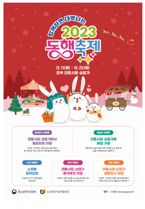 ‘12월 눈꽃 동행축제’, 전통시장·상점가에서 온기를 나누세요!