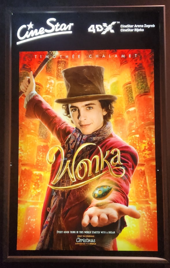  크로아티아 자그레브 Cine star in Arena Center 4DX 웡카 영화 후기 및 개봉일