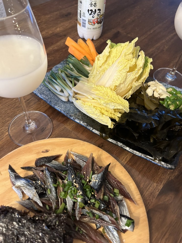 겨울음식:포항 구룡포 과메기 먹는 법 야채 효능