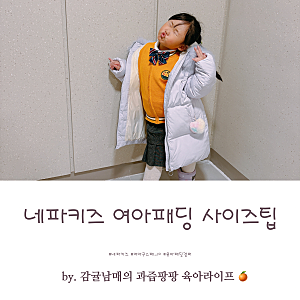 여아 구스패딩 유아 패딩 점퍼 네파키즈 엘레나 헤비 구스 다운 사이즈팁