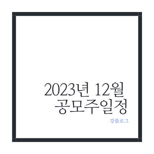  2023년 12월 공모주 일정(12/11기준)LS머트리얼즈, 블루엠텍, 디에스단석 외