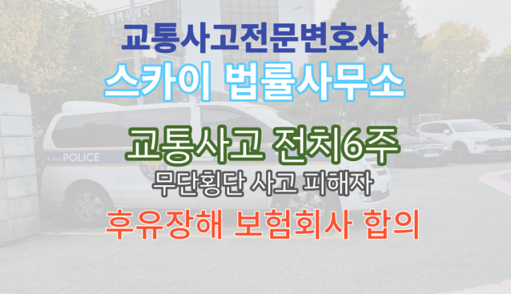  [교통사고전문변호사] 주취 보행자 무단횡단 사고_경막하출혈 전치6주_후유장해 보험회사 합의_무료법률상담