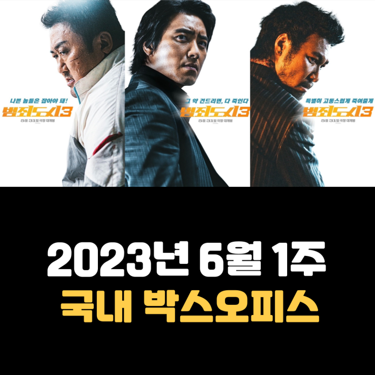  [2023년 6월 1주] 빌런 두 명과 함께 돌아온 마석도, 개봉 5일 만에 450만 명 돌파