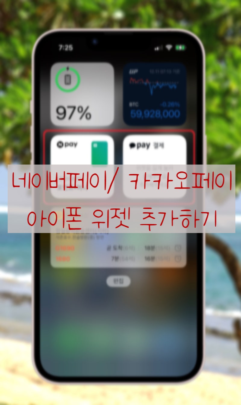 아이폰 네이버페이/카카오페이 위젯 편리해 : 네이버 블로그
