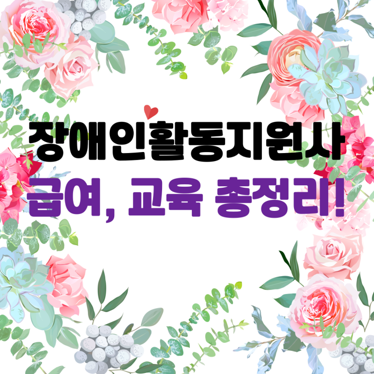  장애인활동지원사 급여 및 교육, 자격요건 총정리!