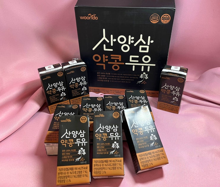  국산콩 100% 무설탕 '산양삼두유 약콩두유' 온가족 건강지킴이