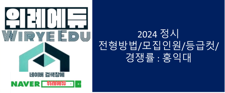  2024 정시 전형방법/모집인원/등급컷/경쟁률 : 홍익대