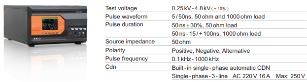  Compact Immunity Test System CCS 500 /CCS 600, IEC/EN 61000-4-4/- 5/- 8/- 9/- 11/-29 IEC 60060-1