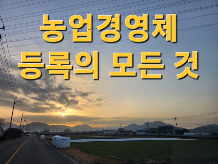  농업경영체 등록의 모든 것 (등록조건, 등록방법, 등록소요기간, 등록확인서 발급방법, 경영체 등록 혜택)