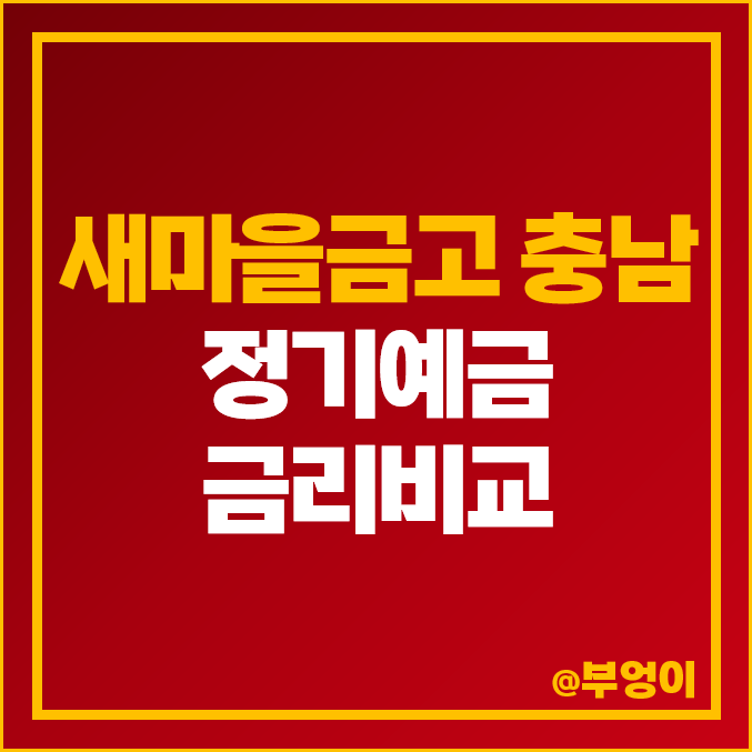 충남 새마을금고 정기예금 금리 비교 논산 천안 특판 추천 충남 새마을금고 정기예금 금리 비교 논산 천안 특판 추천