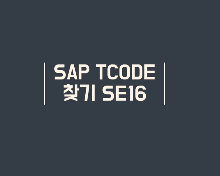  ERP SAP 모르는 T-CODE 검색하는 방법