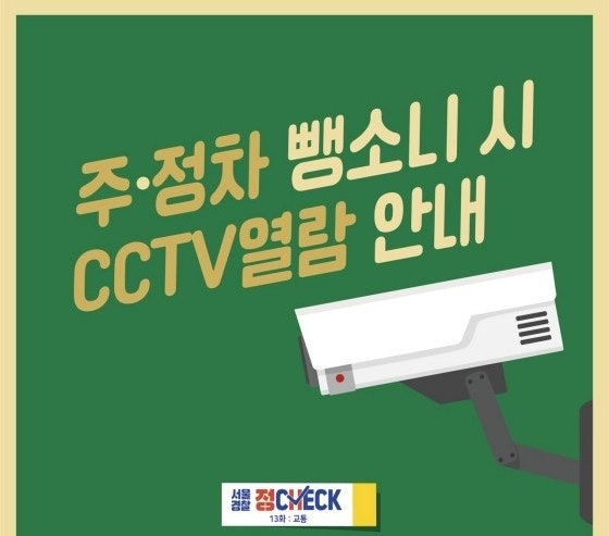 주.정차 뺑소니 시 CCTV 열람 경찰없이 확인가능 합니다.