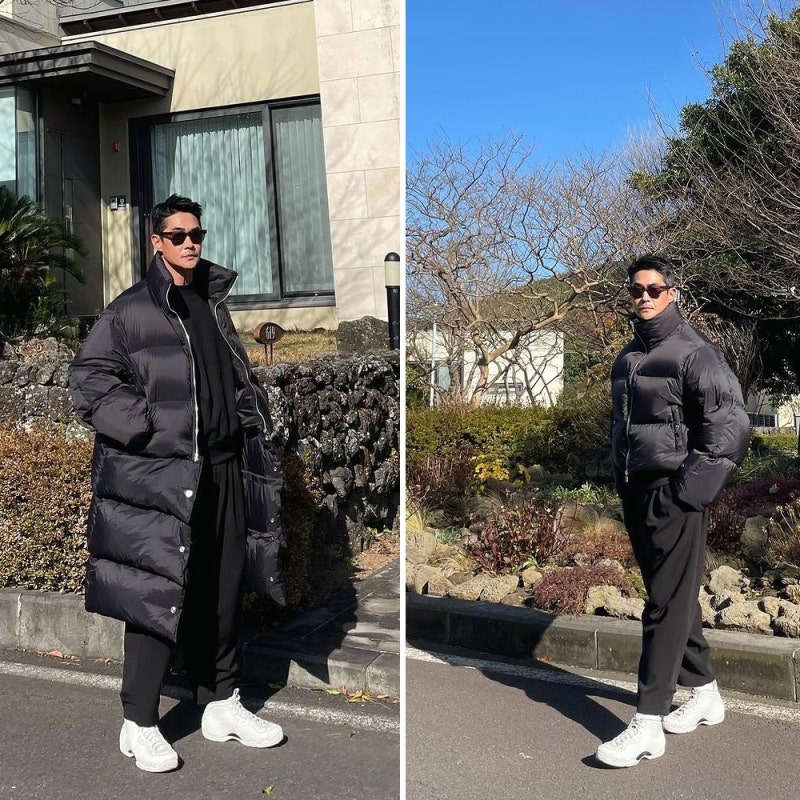 배정남 남자롱패딩 디자이너브랜드 송지오옴므 착용 남자겨울코디 추천!