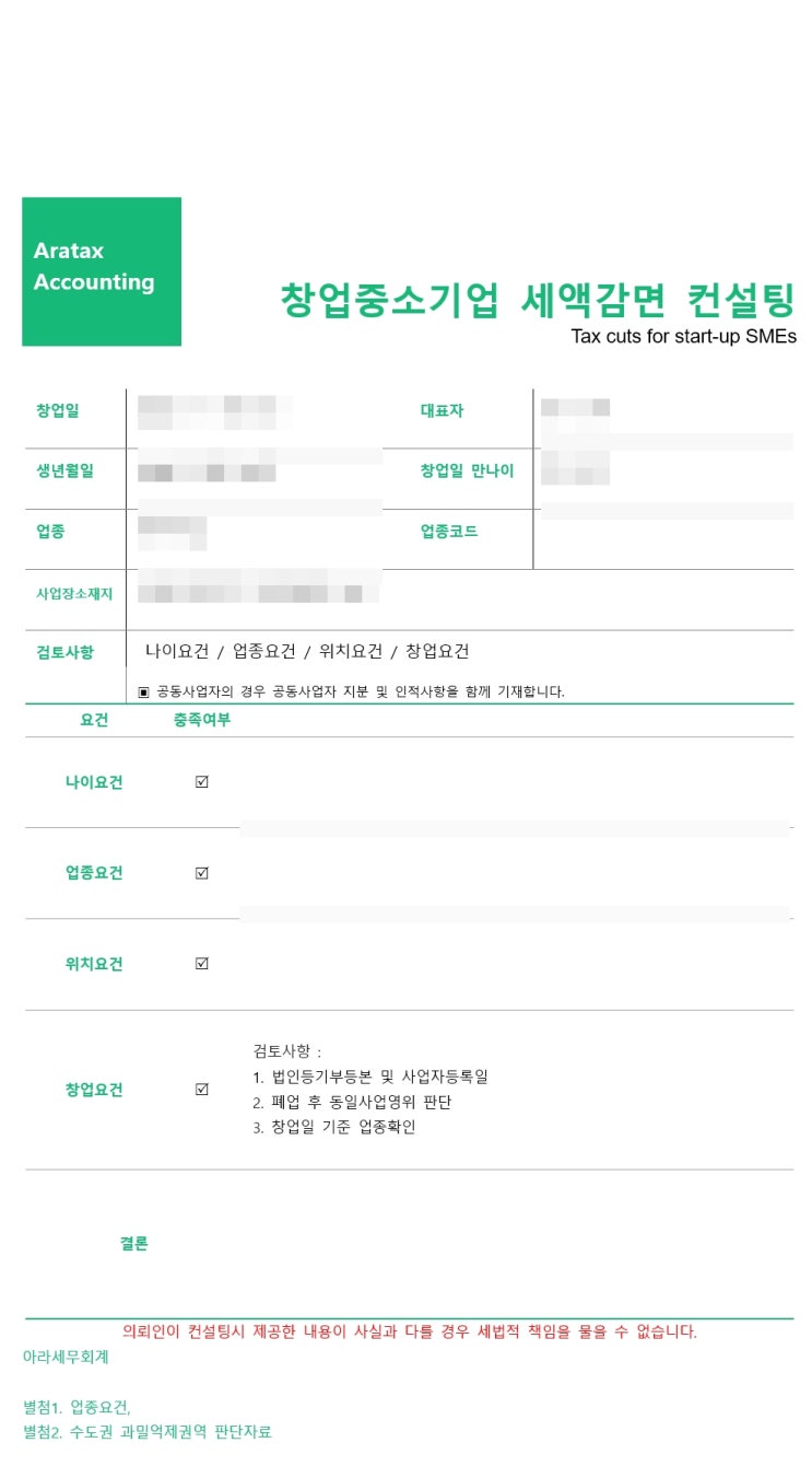  청년 창업 감면 소득세 100% 절세가능