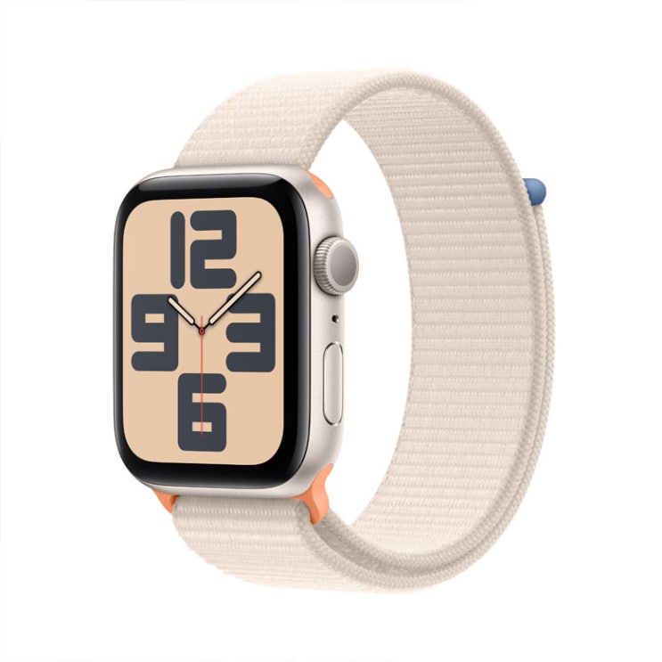 애플워치SE 2세대 44mm GPS 스타라이트 알루미늄 케이스, 스타라이트 스포츠 루프 MRE63KH/A