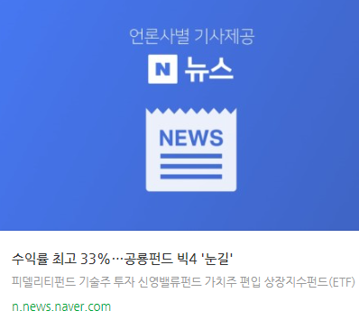  수익률 최고 33%…공룡펀드 빅4 '눈길'