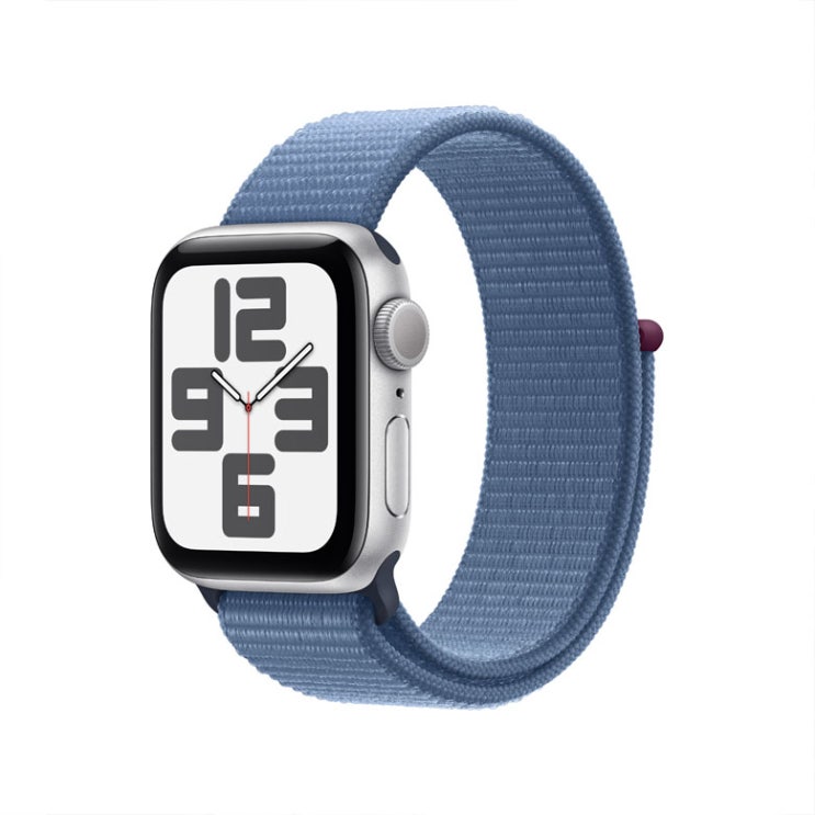  애플워치SE 2세대 40mm GPS 실버 알루미늄 케이스, 윈터 블루 스포츠 루프 MRE33KH/A