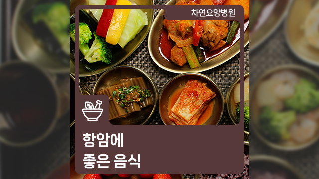 항암에 좋은 음식 개개인에 맞게 과하지 않게 섭취하는게 중요