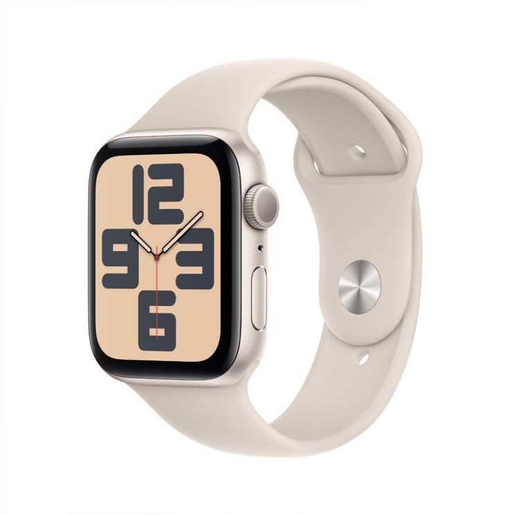  애플워치SE 2세대 44mm GPS M/L 스타라이트 알루미늄 케이스, 스타라이트 스포츠 밴드 MRE53KH/A
