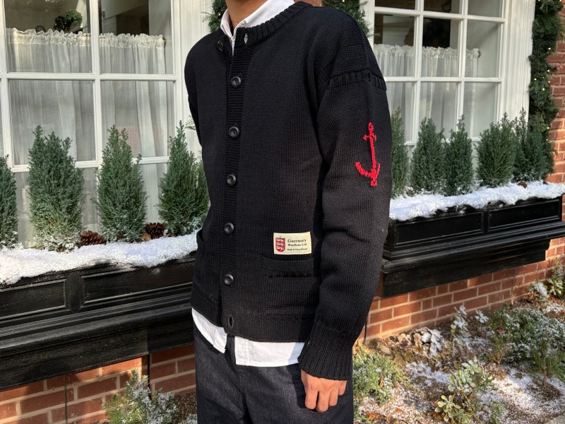 【GUERNSEY WOOLLENS】 건지 울른스 피셔맨 홀가먼트 가디건 20대 30대 남자 남친 크리스마스 선물 ....