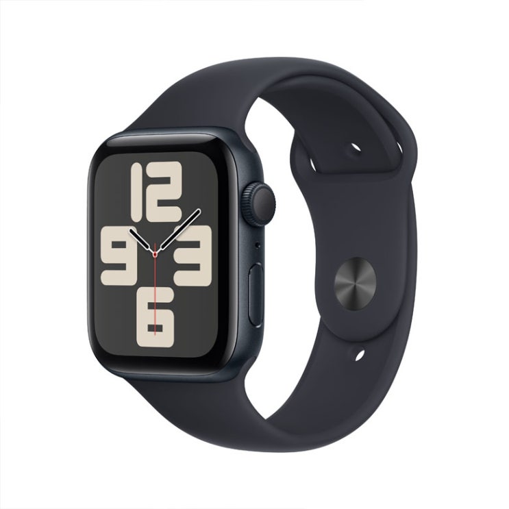  애플워치SE 2세대 44mm GPS M/L 미드나이트 알루미늄 케이스, 미드나이트 스포츠 밴드 MRE93KH/A
