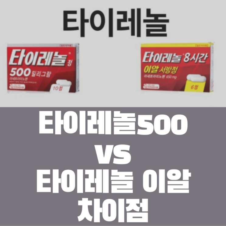  타이레놀 500mg과 타이레놀 650mg 이알 서방정 차이 효능 복용법 성분 가격 주의사항 부작용