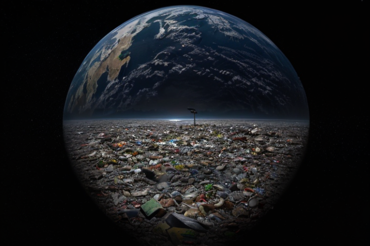 [Ai Greem] 환경 오염 075: Free images of Soil Polluted Earth, Garbage-Covered Earth