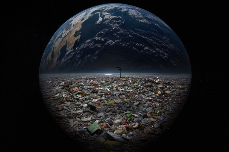  [Ai Greem] 환경 오염 075: Free images of Soil Polluted Earth, Garbage-Covered Earth
