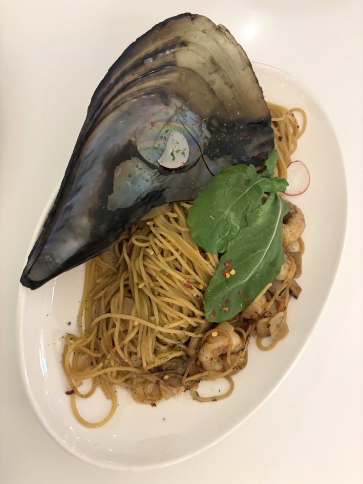  부평 파스타 맛집 뽁식당 /뽁식당 초보자 세트 / 먹물 파스타 / 하이볼(유자, 얼그레이)