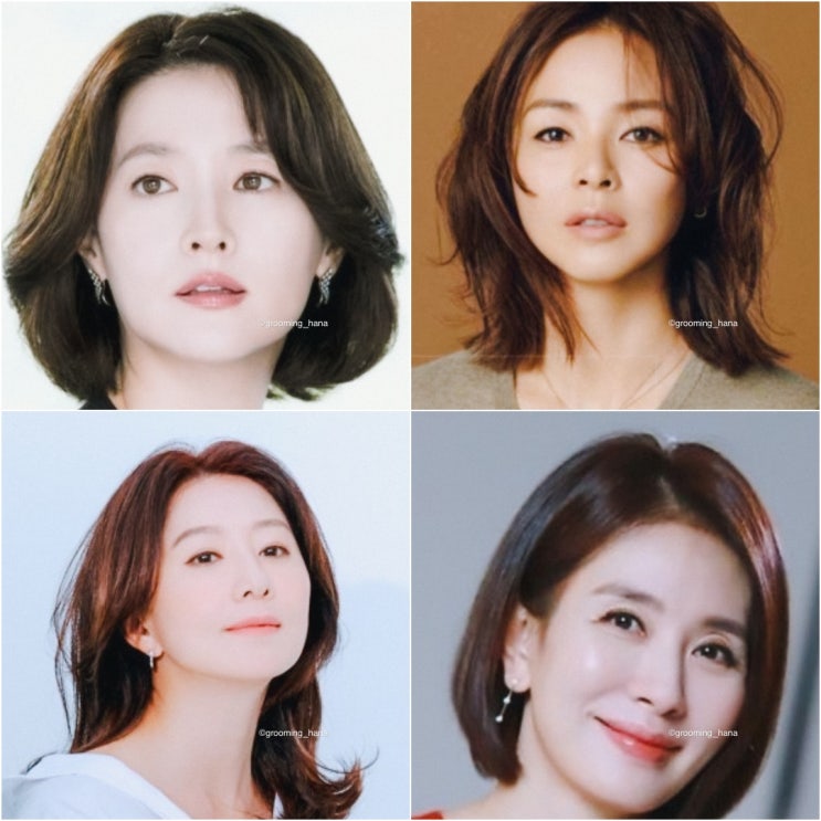  젊어 보이는 헤어스타일: 50대 중년 여성을 위한 단발, 중단발, 긴머리