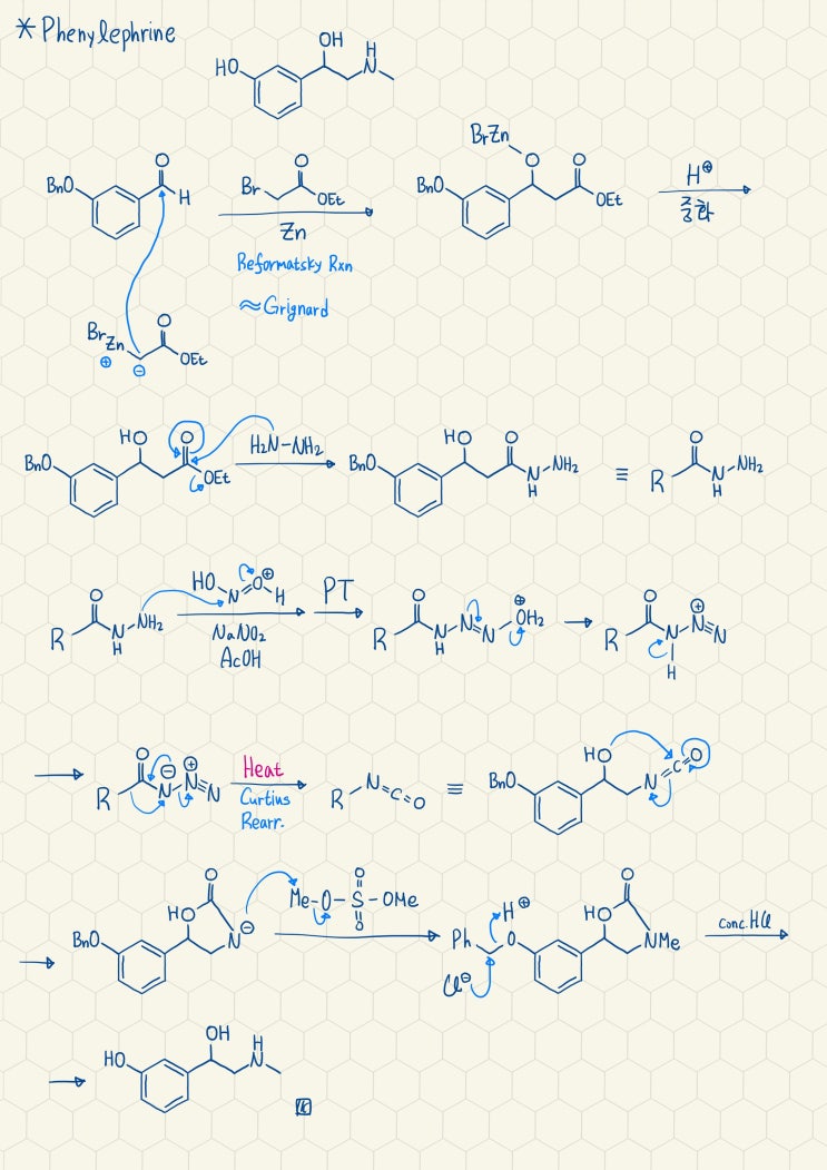  Phenylephrine의 합성기전
