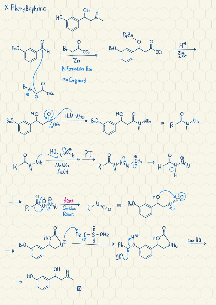 Phenylephrine의 합성기전