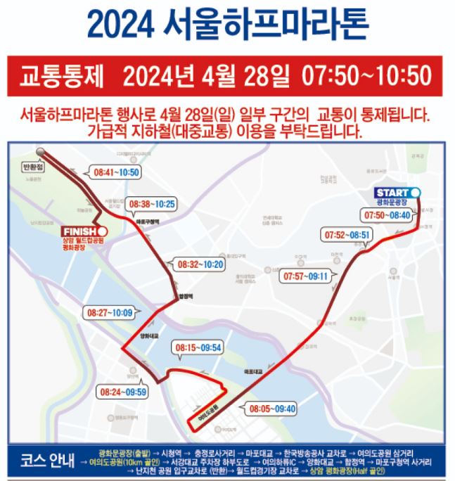  2024 서울하프마라톤 신청 접수 일정 코스 기록조회(서울마라톤)