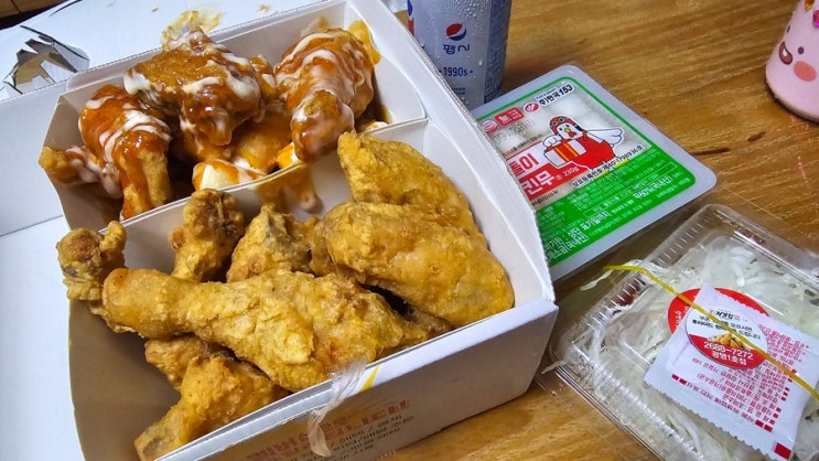  [광명 배달맛집] "처갓집 양념치킨 광명1호점"- 후라이드반 슈프림양념반 후기!(배달특급)