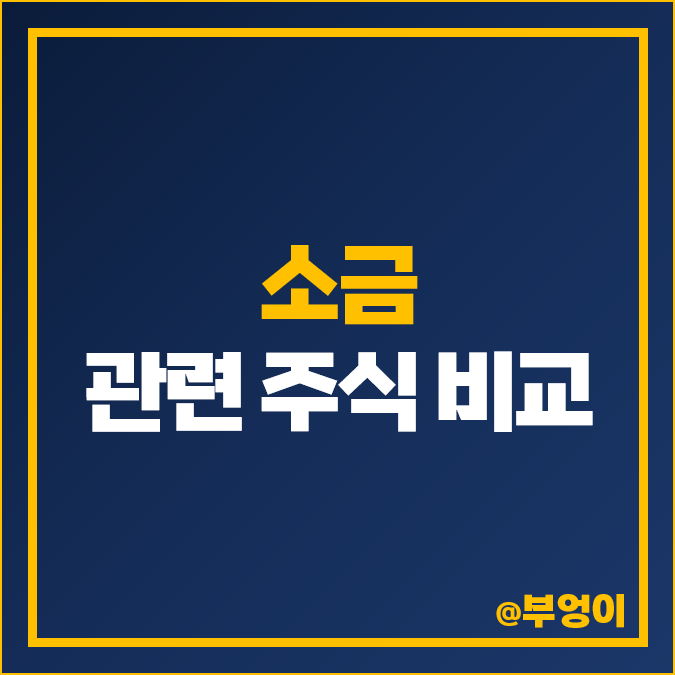 소금 관련주 대장주 인산가 천일염 주식 CJ제일제당 아미코젠 주가 소금 관련주 대장주 인산가 천일염 주식 CJ제일제당 아미코젠 주가