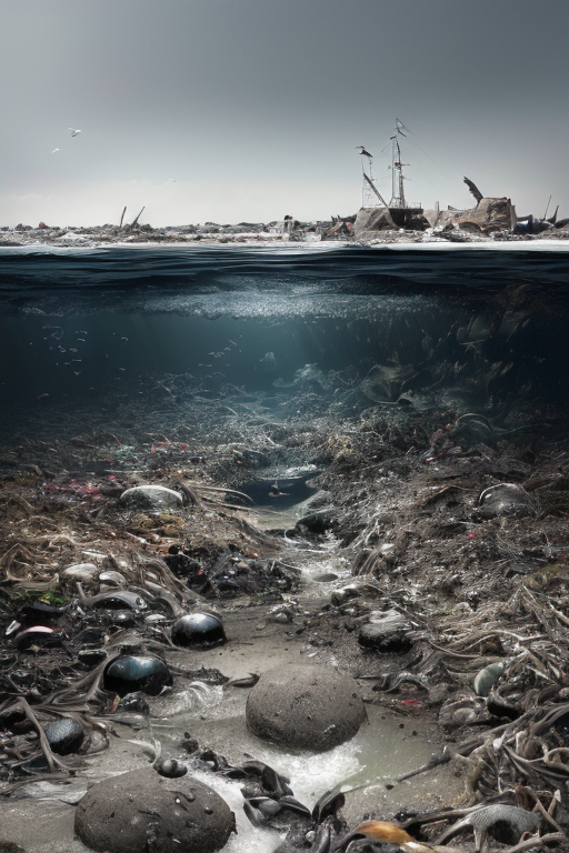 [Ai Greem] 환경 오염 082: 해양 오염 문제 Ai 무료 이미지