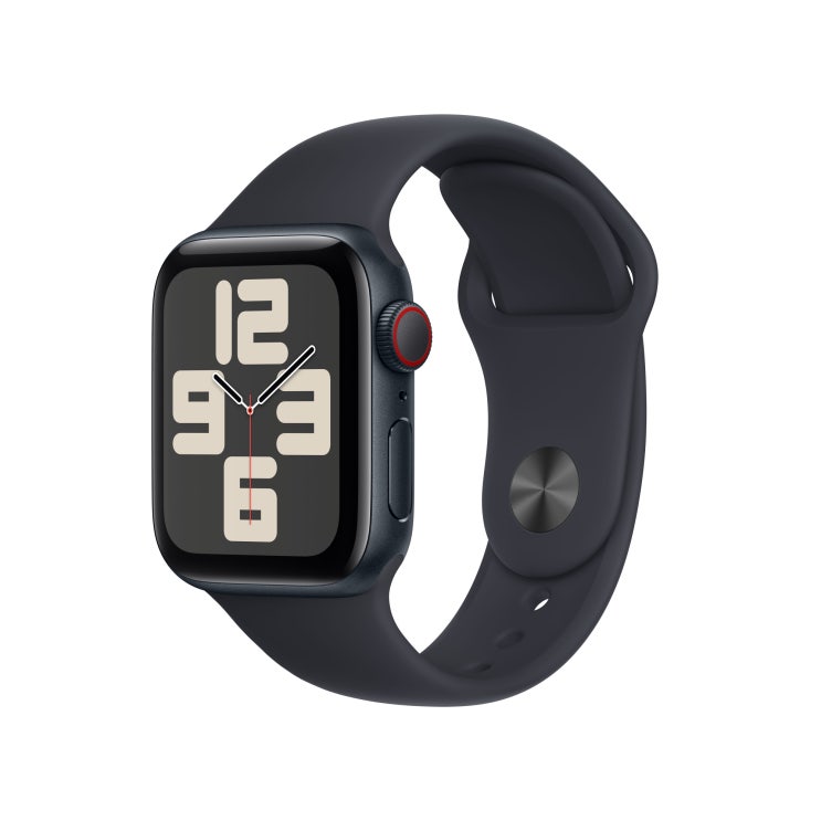  애플워치SE 2세대 40mm GPS+Cellular S/M 미드나이트 알루미늄 케이스, 미드나이트 스포츠 밴드 MRG73KH/A