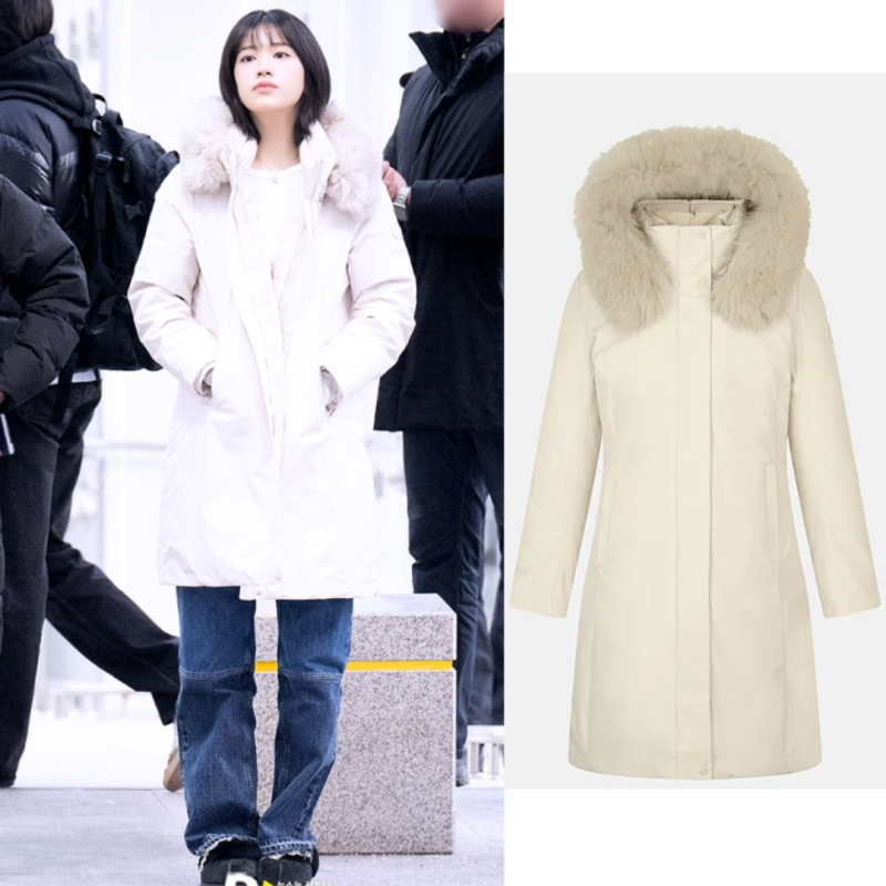 안유진 네파 롱패딩 아르테 4in1 다운자켓 너무이쁜데!? 얼마?