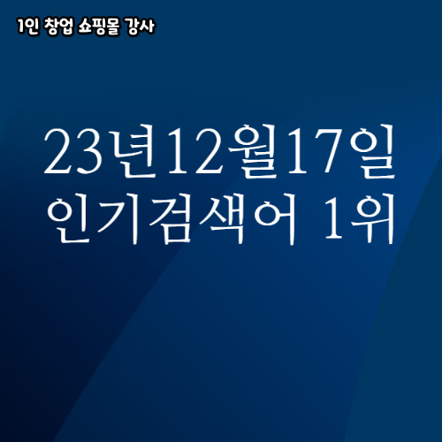 2023년 12월 17일 네이버쇼핑 분야별 인기 검색어 1위