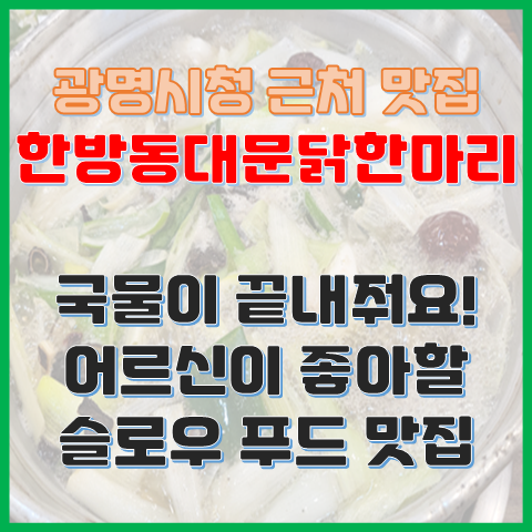한방동대문닭한마리 광명시청 철산역 맛집 국물 끝내주는 슬로우푸드 맛집 한방동대문닭한마리 광명시청 철산역 맛집 국물 끝내주는 슬로우푸드 맛집