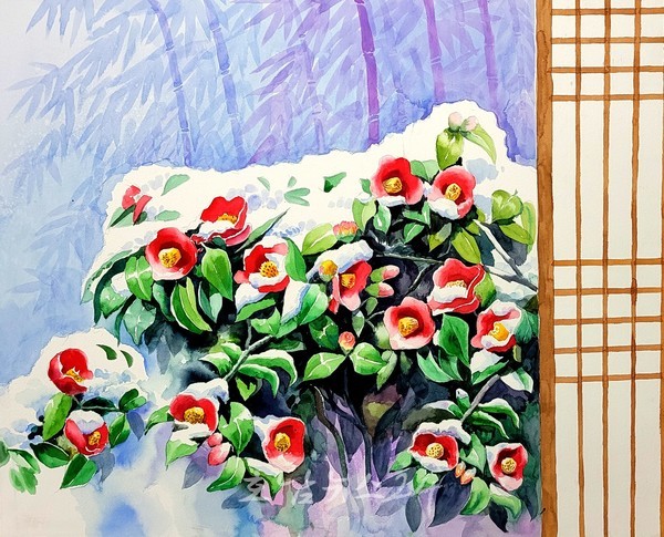  완도수목원 윤창숙 작가 초대 개인전 개최, 동백꽃·겨울풍경 감상하세요