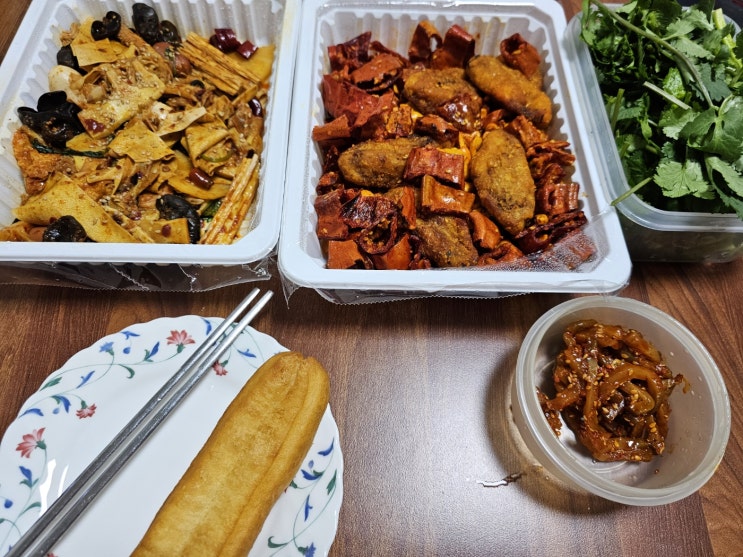  댕댕간식, 오리목뼈간식만들기 (노동 후, 마라샹궈배달)