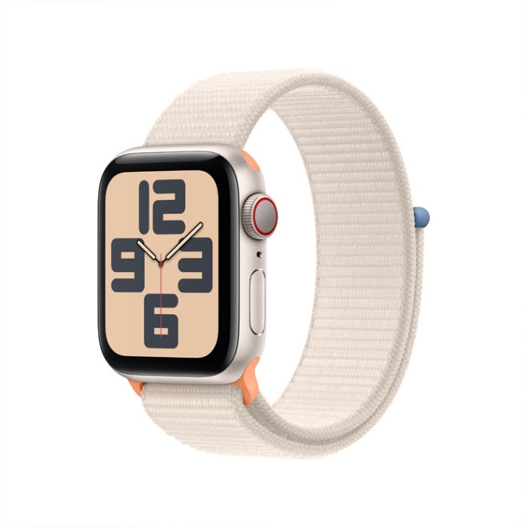  애플워치SE 2세대 40mm GPS+Cellular 스타라이트 알루미늄 케이스, 스타라이트 스포츠 루프 MRG43KH/A