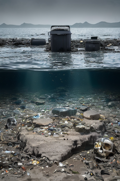 [Ai Greem] 환경 오염 083: 상업적으로 사용 가능한 해양 오염 문제, 수질 오염 문제 관련 무료 이미지