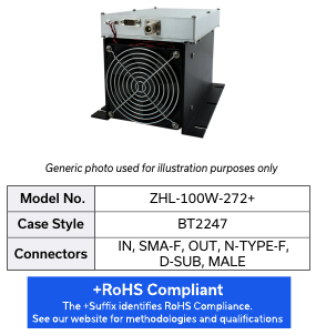  미니서킷 High Power Amplifier, ZHL-100W-272+, 50Ω 100W 700 to 2700 MHz