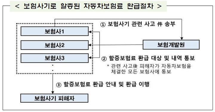 車 보험사기 피해 2633명에 할증보험료 12.8억 환급 車 보험사기 피해 2633명에 할증보험료 12.8억 환급