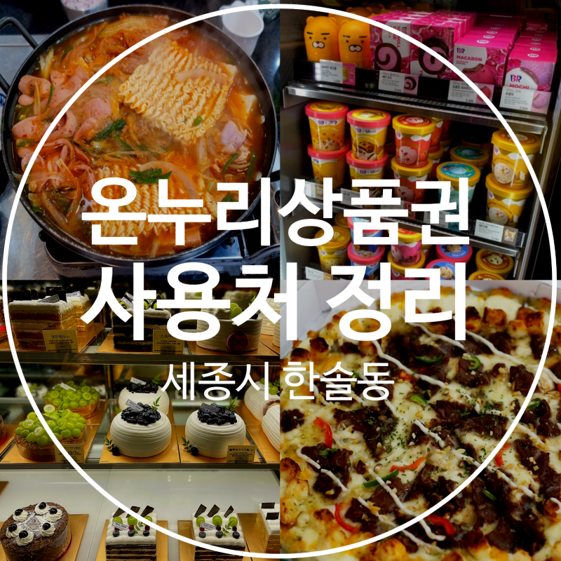 세종시 온누리상품권 사용처 정리 - 한솔동
