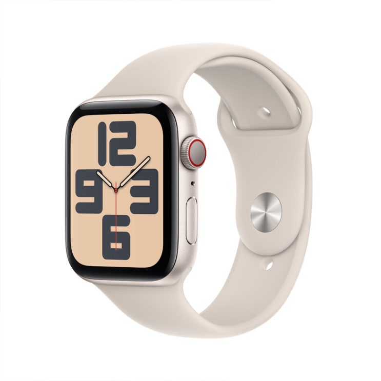  애플워치SE 2세대 44mm GPS+Cellular M/L 스타라이트 알루미늄 케이스, 스타라이트 스포츠 밴드 MRGX3KH/A