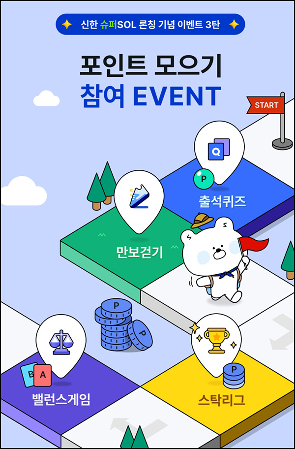 신한슈퍼쏠 포인트모으기 참여 이벤트(포인트 1천p 5만명)추첨 ~01.31 신한슈퍼쏠 포인트모으기 참여 이벤트(포인트 1천p 5만명)추첨 ~01.31